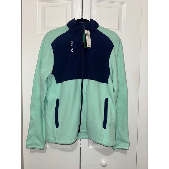 RLX Ralph Lauren Other - NWT RLX Ralph Lauren‎ Men Fleece Golf Jacket Mint Navy Full Zip Size M $198
